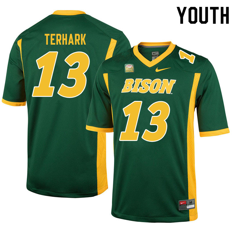 Youth #13 Tyler Terhark North Dakota State Bison College Football Jerseys Sale-Green - Click Image to Close